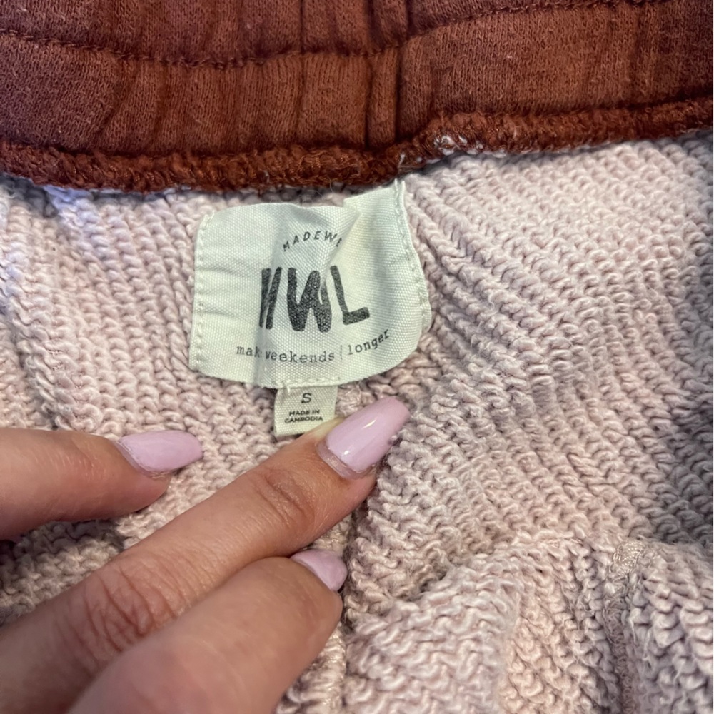 MADEWELL MWL Airyterry Hoodie Sweatshirt and Shorts Set in Colorblock - Picture 9 of 9